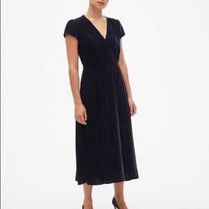 GAP Black Velvet Wrap Dress